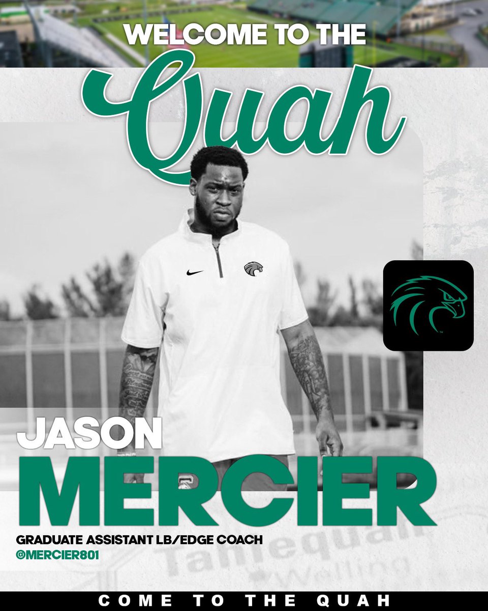 Darrin Chiaverini (@coachchev6) on Twitter photo Excited to announce Jason Mercier as our Linebackers / Edge Graduate Assistant Coach. Coach Mercier is a former Division 1 athlete that will bring fire and passion to the defensive side of the ball! Coach Mercier played college football at <a href="/jacksonstatefb/">JacksonStateFootball</a> and <a href="/FIUFootball/">FIU Football</a> Excited to announce Jason Mercier as our Linebackers / Edge Graduate Assistant Coach. Coach Mercier is a former Division 1 athlete that will bring fire and passion to the defensive side of the ball! Coach Mercier played college football at <a href="/jacksonstatefb/">JacksonStateFootball</a> and <a href="/FIUFootball/">FIU Football</a>