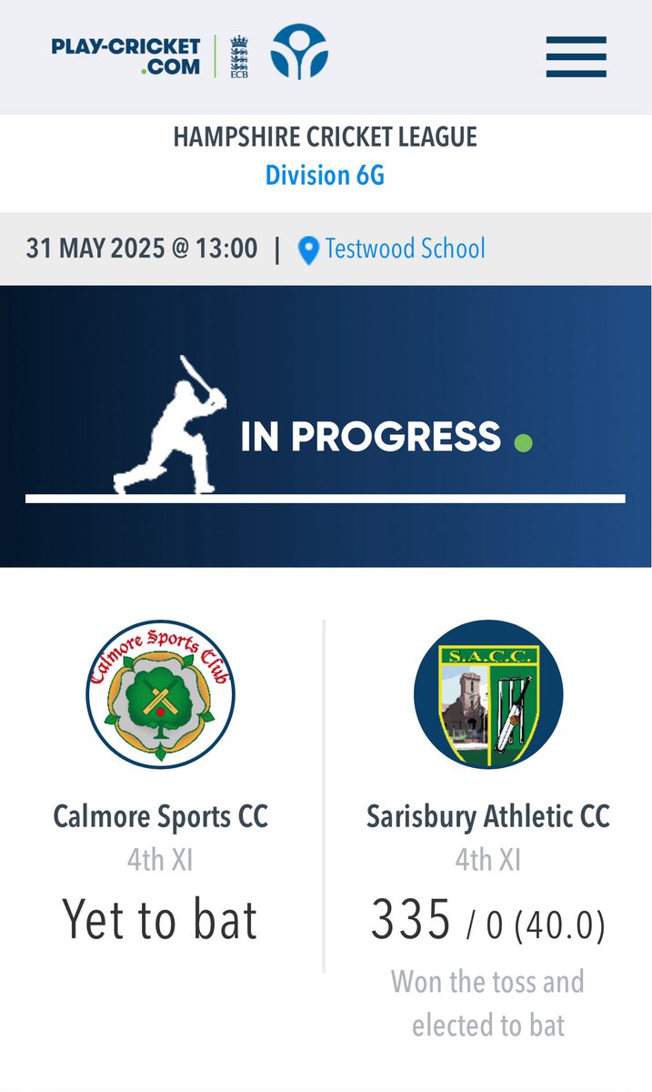 Sarisbury Athletic CC (@sarisburycc) on Twitter photo Well that was a bit special…
335/0 off 40 overs. Matt Ellis 167* and Martyn Smith 125*.
Wow. Congrats fellas.
<a href="/ThatsSoVillage/">That’s So Village</a> <a href="/cricketdistrict/">Cricket District</a> <a href="/HampshireCB/">🏏 Hants Cricket Board</a> Well that was a bit special…
335/0 off 40 overs. Matt Ellis 167* and Martyn Smith 125*.
Wow. Congrats fellas.
<a href="/ThatsSoVillage/">That’s So Village</a> <a href="/cricketdistrict/">Cricket District</a> <a href="/HampshireCB/">🏏 Hants Cricket Board</a>