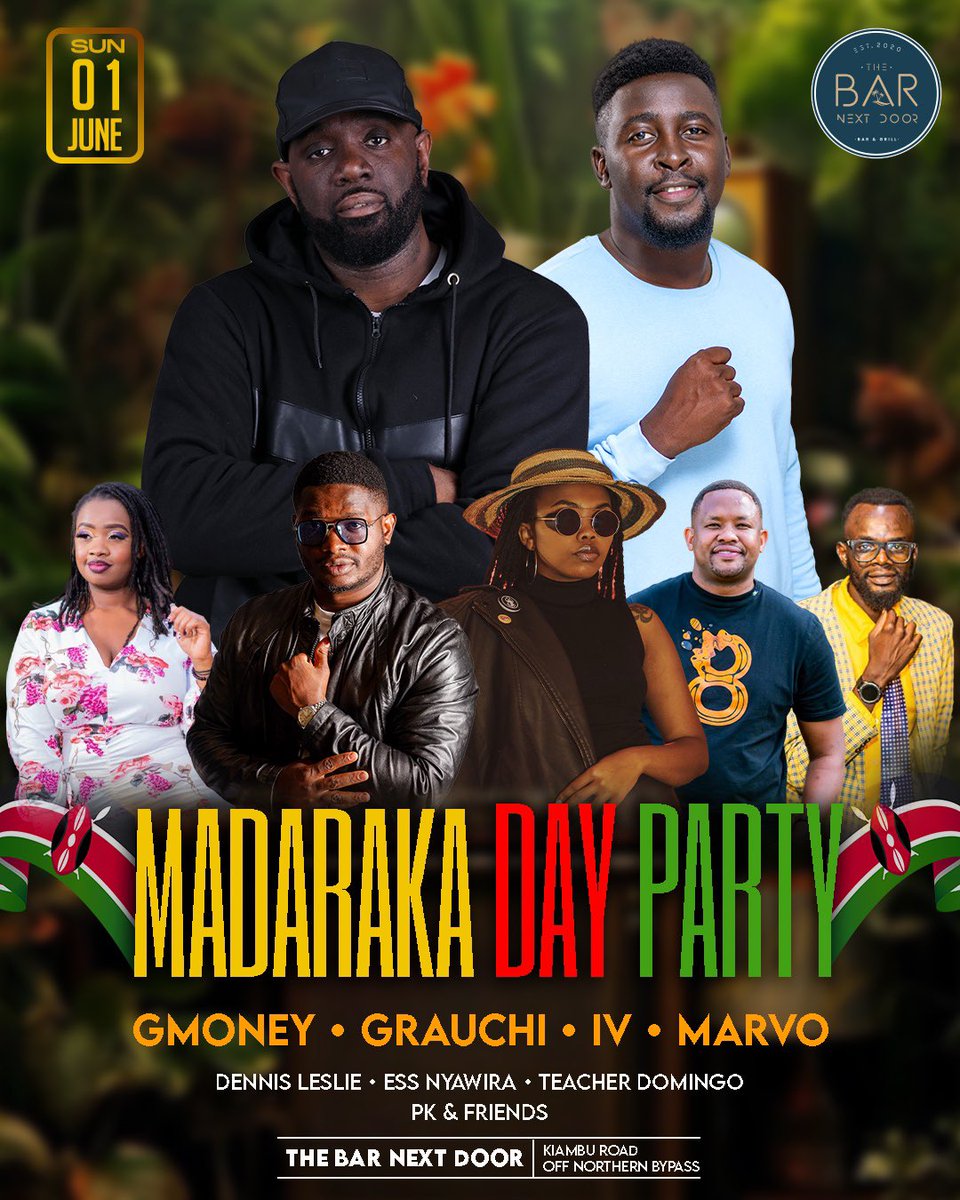 IV π§ (@iv_ey) on Twitter photo ushering the new month tomorrow with the greats! π
<a href="/GMONEYizME/">Ms Roseβs Grandson.</a> <a href="/djGrauchi/">Man Like</a>
π: <a href="/BarNextDoorKe/">The Bar Next Door Ke</a> Kiambu Rd. ushering the new month tomorrow with the greats! π
<a href="/GMONEYizME/">Ms Roseβs Grandson.</a> <a href="/djGrauchi/">Man Like</a>
π: <a href="/BarNextDoorKe/">The Bar Next Door Ke</a> Kiambu Rd.