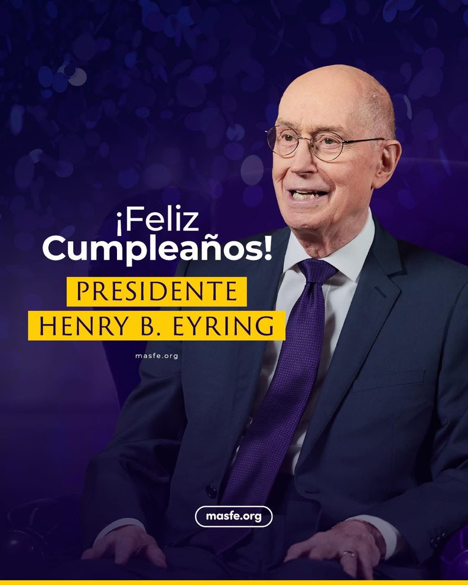 Masfe_org's tweet photo. En este día tan especial, le deseamos lo mejor a nuestro querido Presidente Henry B. Eyring que cumple 92 años 🥳🥳

#masfe #cumpleaños #henrybeyring #sud https://t.co/ryWy2SFCv7