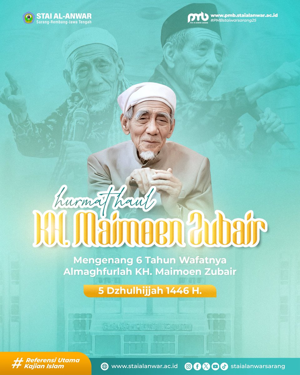 Hurmat Haul mengenang 6 tahun wafatnya Almaghfurlah KH. Maimoen Zubair. Semoga Allah Merahmati Beliau dan keberkahannya Sampai Kepada kita… Amin Ya Robbal’alamin 🤲🏻

Ahad, 1 Juni / 5 Dzulhijjah 1446 H

Referensi Utama, Kajian Islam

#mbahmoen