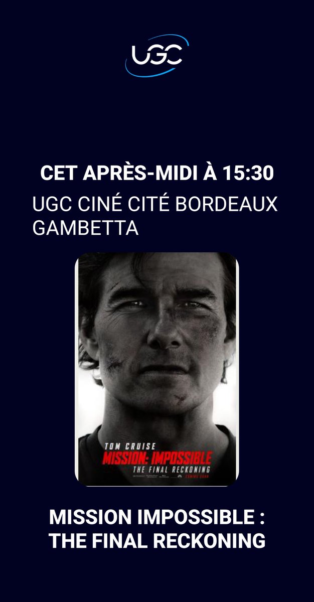 Là tout de suite...#tomcruise🎬
Je vous dirai ce que j'en pense dans #vivementmercredi <a href="/RADIOCHUOFF/">RADIO CHU</a> 
 ugc.fr/film_15782.html