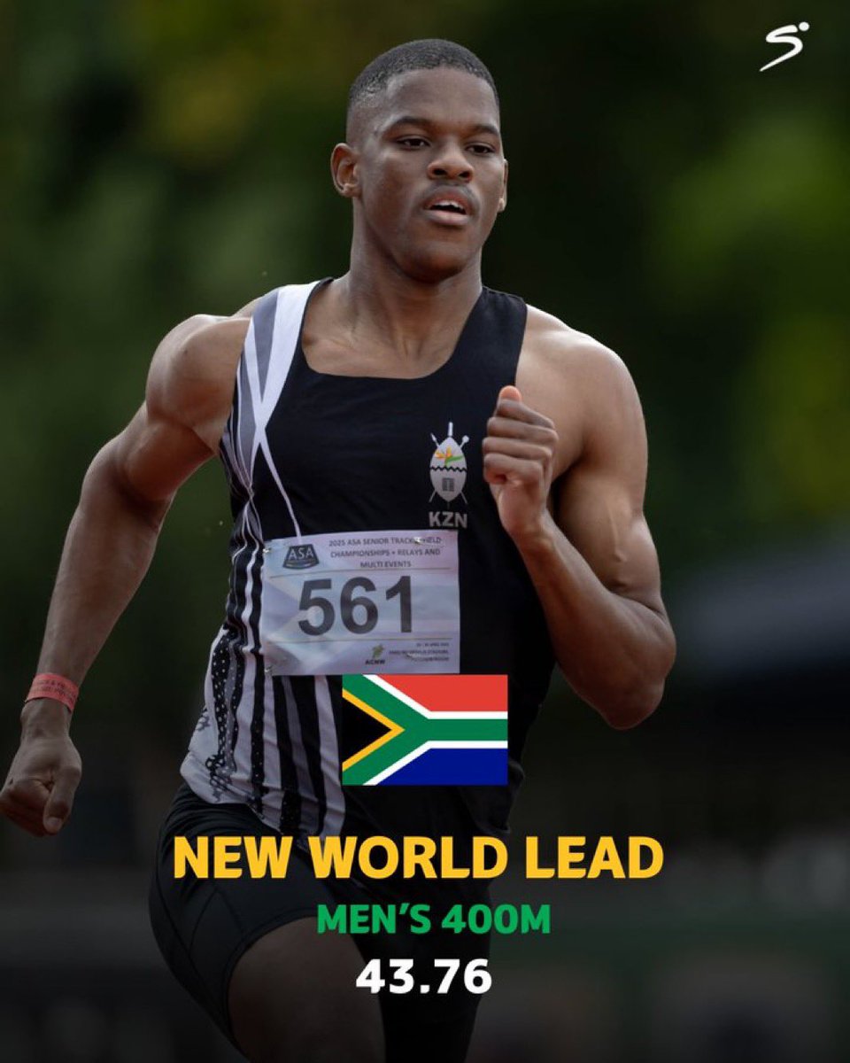 tumisole's tweet photo. Fastest time in the World in the 400m! 

Zakithi Nene 🇿🇦🇿🇦🇿🇦🇿🇦🇿🇦 https://t.co/AlwXYHk8jb