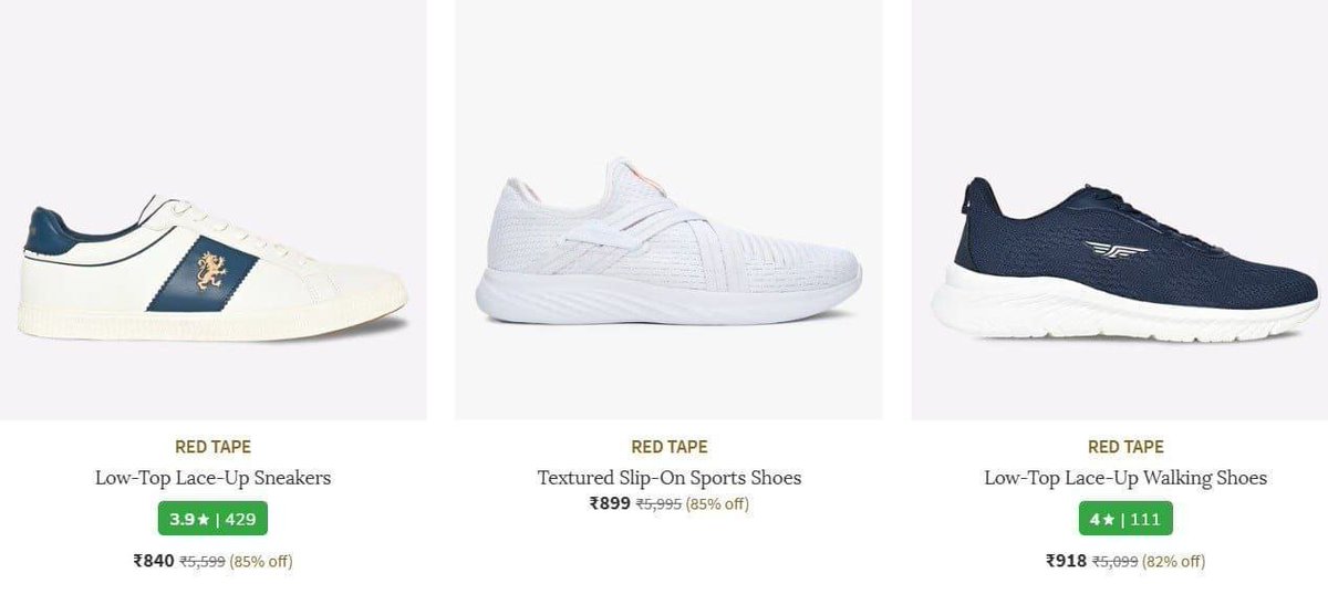 Ajio | Red Tape Shoes at Upto 85% Discount

ajiio.co/8wTqea

+15% AJIO SUPERCASHBACK