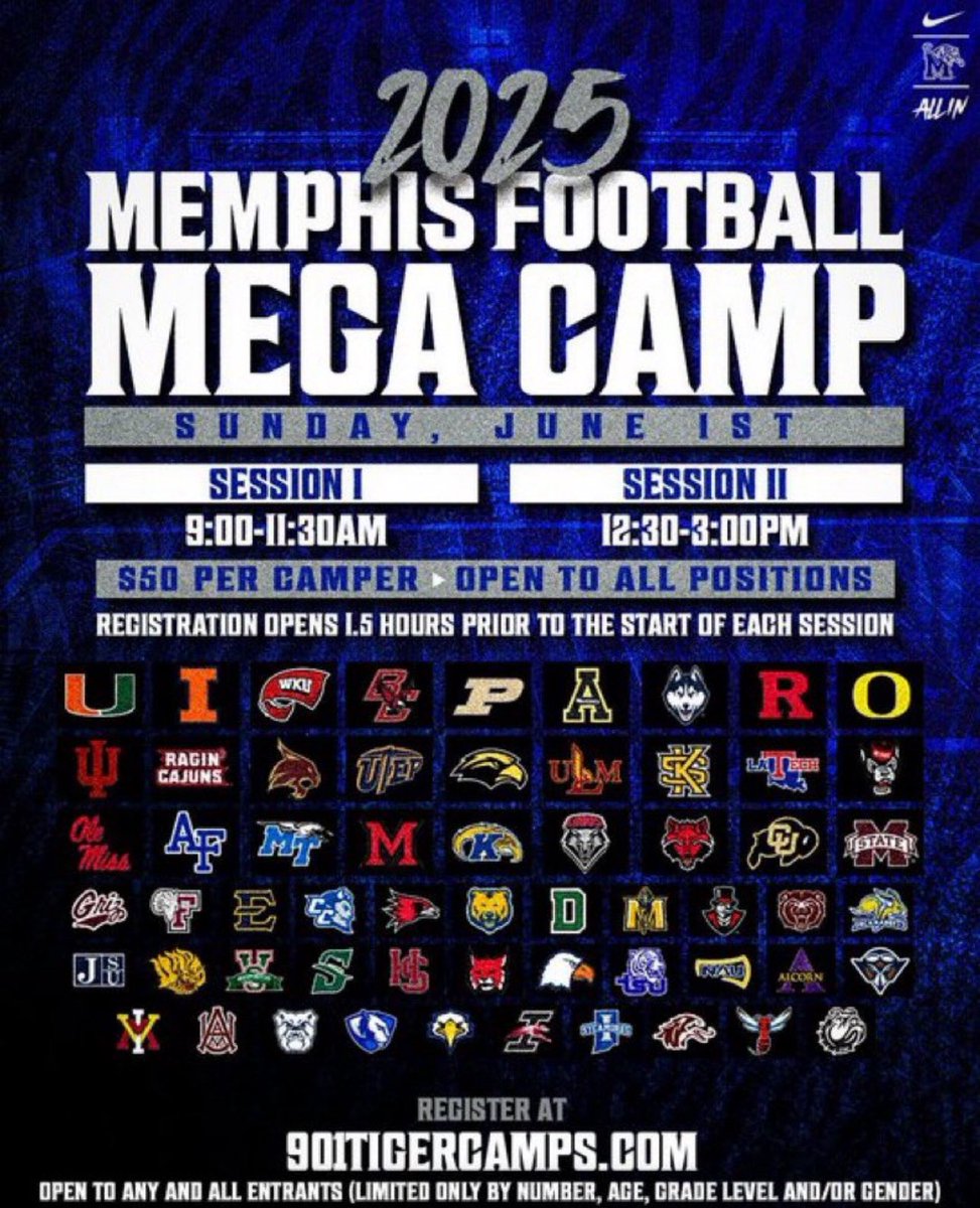 Talyn Banks (@talynbanks8) on Twitter photo I will be attending the <a href="/MemphisFB/">Memphis Football</a> mega camp this Tomorrow on June 1st Session 2. Ready to compete and showcase my talent! <a href="/CoachJayMitch/">Jay Simpson</a> I will be attending the <a href="/MemphisFB/">Memphis Football</a> mega camp this Tomorrow on June 1st Session 2. Ready to compete and showcase my talent! <a href="/CoachJayMitch/">Jay Simpson</a>