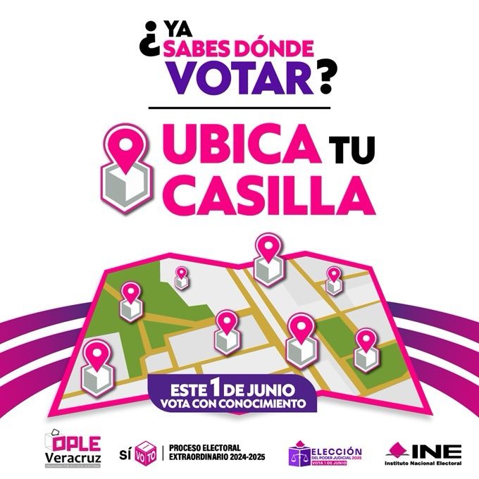 🗳️ ¿Ya sabes dónde votar este 1 de junio?
📍 Ingresa a Ubica tu casilla y prepárate para participar.
#UbicaTuCasilla2025
#ParticipaciónCiudadanaPJ2025
ubicatucasilla.ine.mx