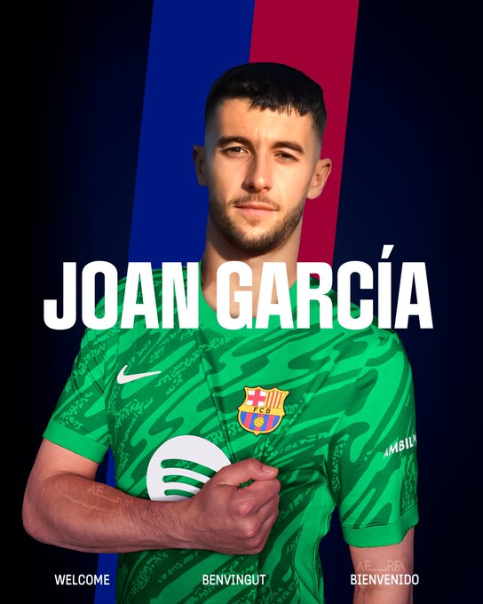 🚨 OFICIAL | Joan García es nuevo portero del FC Barcelona 🧤🔵🔴

🔥 Del Espanyol... al Camp Nou

✍️Fuentes fiables cercanas confirman que el acuerdo está cerrado y que el fichaje se hará oficial en las próximas horas

Bienvenido, culer! 👋🐐
#FCBarcelona #JoanGarcía #ÚltimaHora