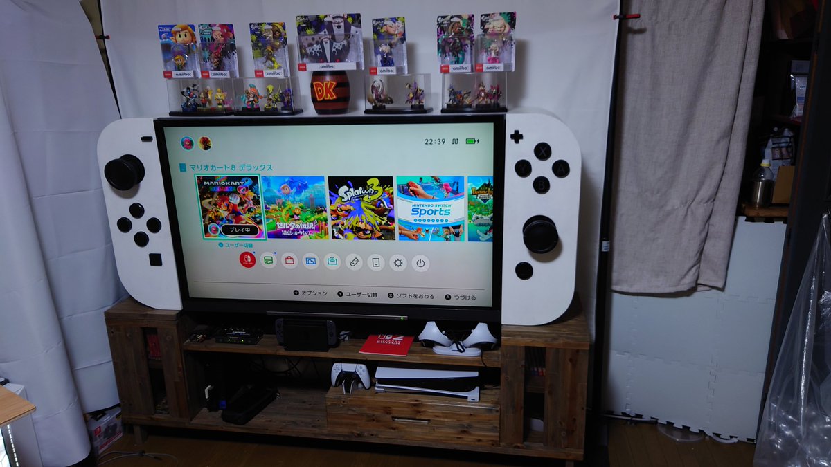 tatsumi0321's tweet photo. Switch 2が当たらないのでNintendo Switch 55(inch)を完成させました。
swich2発売前に間に合ってよかった！
抽選当たれ！
#Switch #Switch2  #DIY https://t.co/EyGRHYTaCf