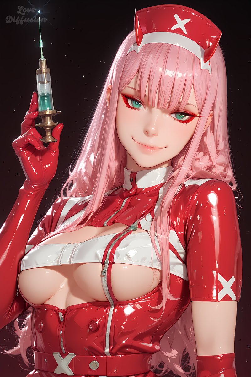 LoveDiffusion_'s tweet photo. Darling, your pulse is racing!
Don’t worry, nurse Zero Two is here to take care of you. 💋❤️‍🔥

#ZeroTwo #AnimeVibes #NurseCosplay #AnimeSeduction #FemmeFatale #VisualCrush #DarlingInTheFranxx  #AnimeNurse #AIfanart https://t.co/u8GGqd6Vo0