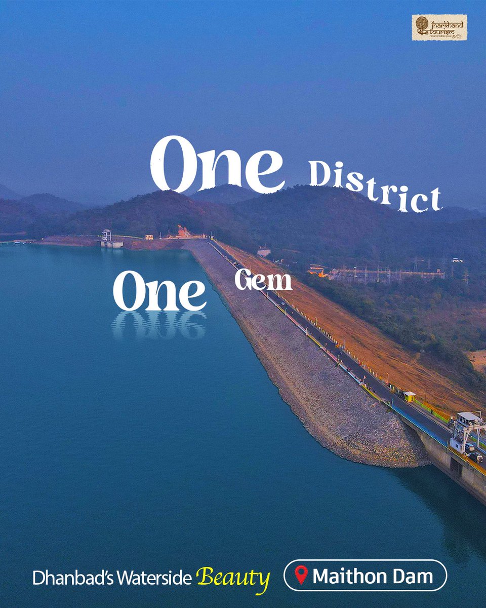 VisitJharkhand's tweet photo. One District. One Gem.
Dhanbad isn't just coal—it’s home to Maithon Dam! Just 48 km from the city, this scenic spot offers boating, sunset views & a deer park.
Perfect for a peaceful road trip! 🌊🛶
#MaithonDam #VisitJharkhand #DhanbadDiaries #OneDistrictOneGem
@HemantSorenJMM https://t.co/R6lT0a8CJD
