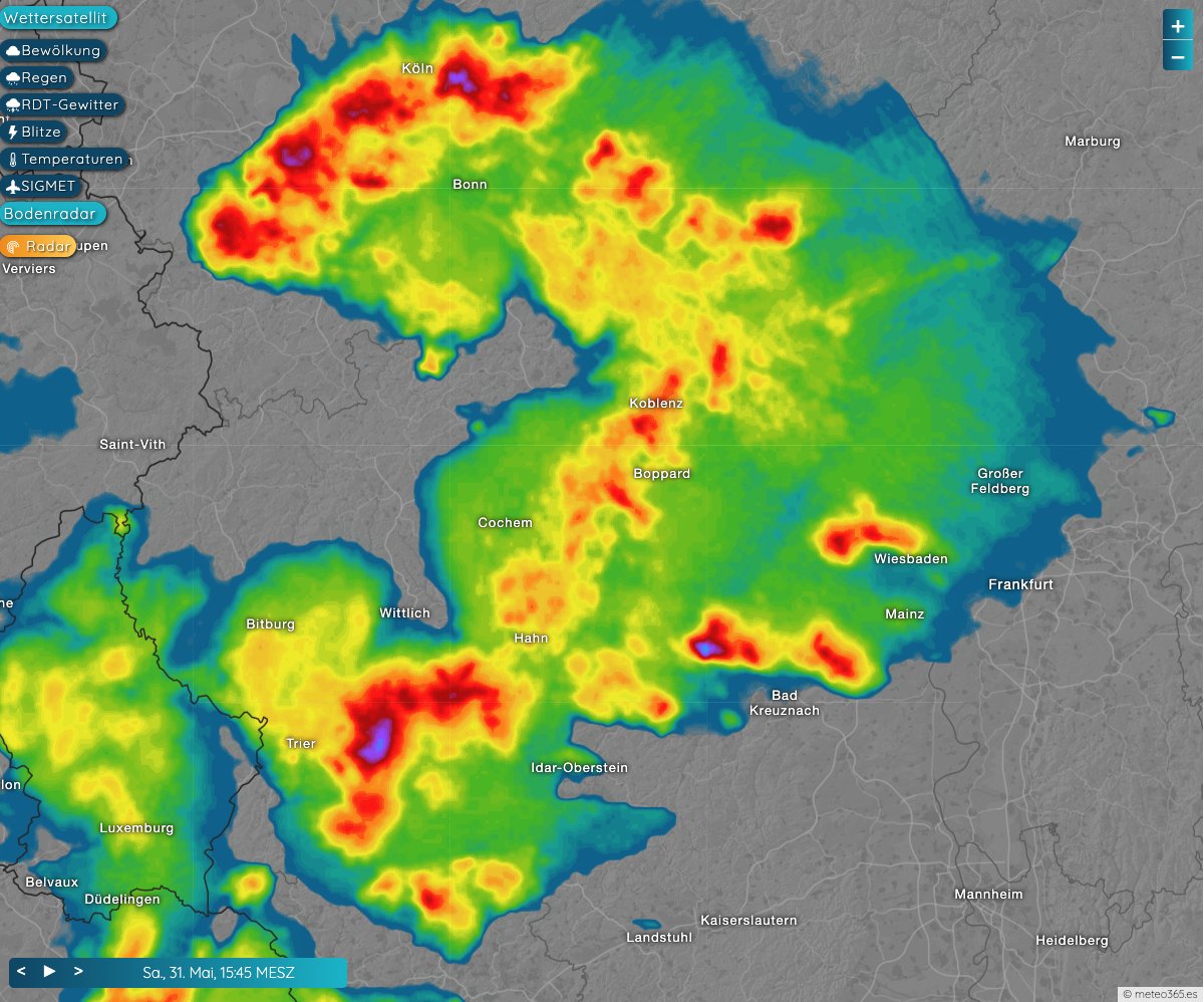 #Wetter in Deutschland - Lokal kräftige #Gewitter mit Hagel #Unwetter - Radar mit NowCast meteo365.es/de/weather/obs…