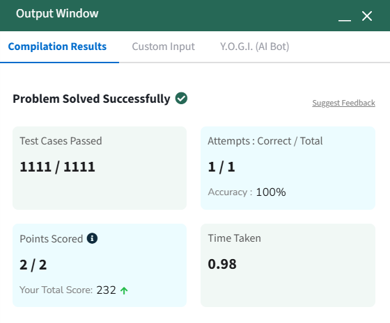 GouravXDev's tweet photo. Day 63 ✅ | #GFG160DaysOfCoding
Solved Longest Subarray with Equal 0s and 1s by converting 0s to -1s and using prefix sum + hash map for an efficient linear-time solution.

#gfg160 #geekstreak2025 #DSA #PrefixSum #HashMap #BinaryArray #ProblemSolving https://t.co/fFEp86s4Mz
