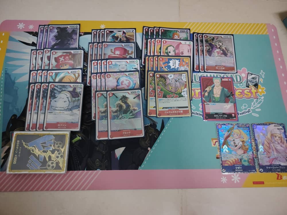 Grand Asia Open Malaysia Results quite happy as my 1st time reaching this far in OP.

R1 UP luffy 2nd✅
R2 GP Luffy 1st ✅
R3 Betty 2nd ✅
R4 GP Luffy 2nd❌
R5 UP Luffy 1st ✅
R6 UP Luffy 2nd ✅
R7 P luffy 2nd ✅

Top 32
Reiju 1st L❌