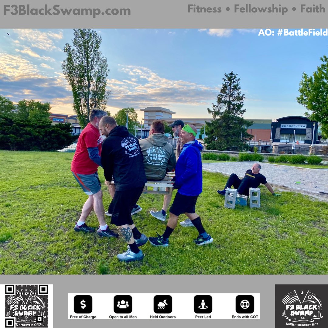 F3BlackSwamp's tweet photo. Two AO’s. Lots of rucking and running prior to the #Beatdown. How do you celebrate a 5-year #F3 Man-niversary?!? Doing hard things while lifting hard things. Congrats #Doubtfire !
#F3 #F3BlackSwamp #IronSharpensIron #Fitness #Fellowship #Faith https://t.co/uOdxMRrSto