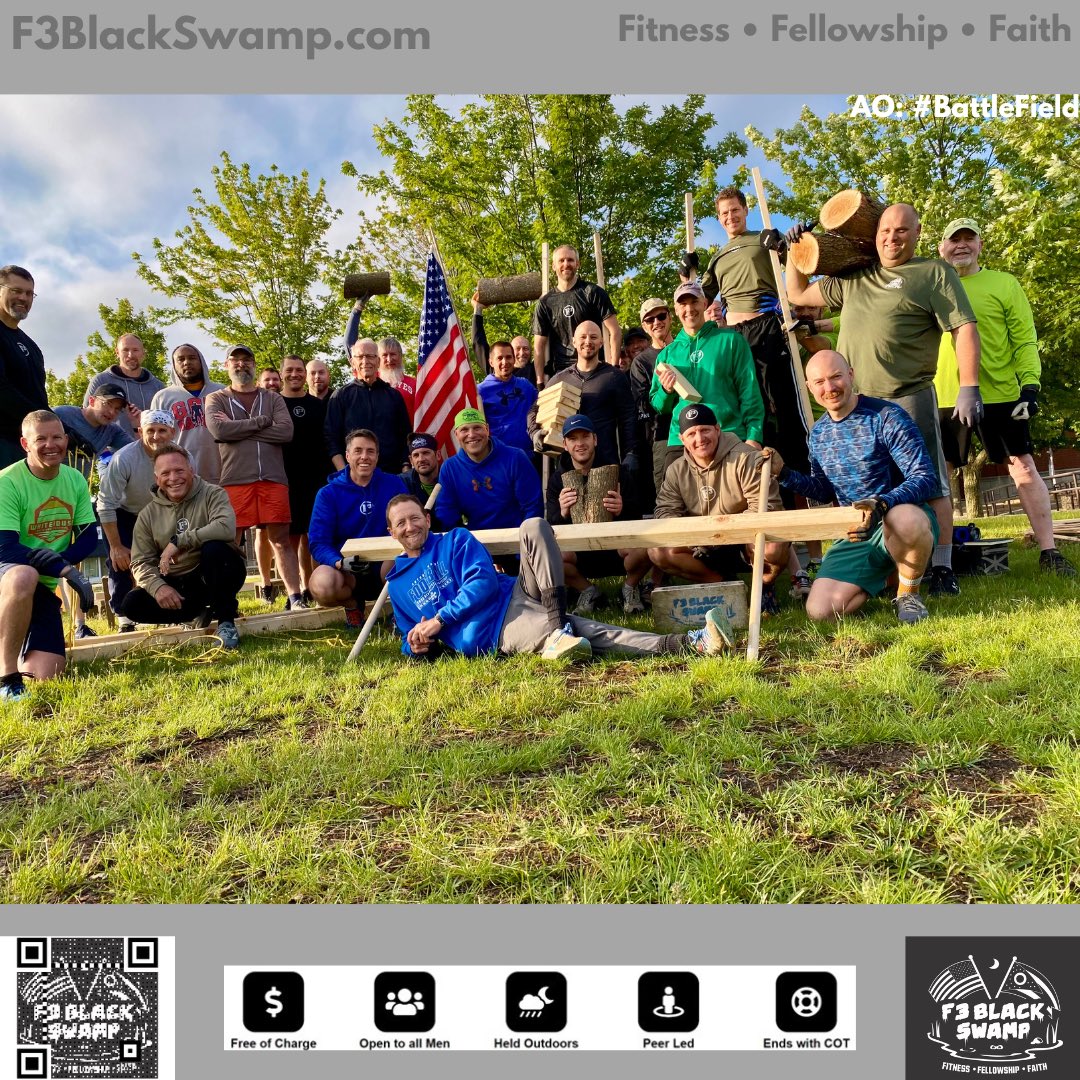 F3BlackSwamp's tweet photo. Two AO’s. Lots of rucking and running prior to the #Beatdown. How do you celebrate a 5-year #F3 Man-niversary?!? Doing hard things while lifting hard things. Congrats #Doubtfire !
#F3 #F3BlackSwamp #IronSharpensIron #Fitness #Fellowship #Faith https://t.co/uOdxMRrSto