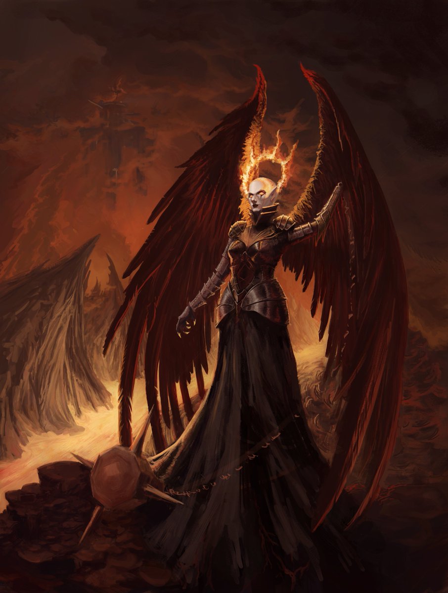 May you stand here in proud silence, your being forever unfinished.

Old-ish WIP that has a bit too many problems. I kinda have no motivation to finish it, so posting as is, but maybe someday :D

#DnD #fanart #Zariel #dndart