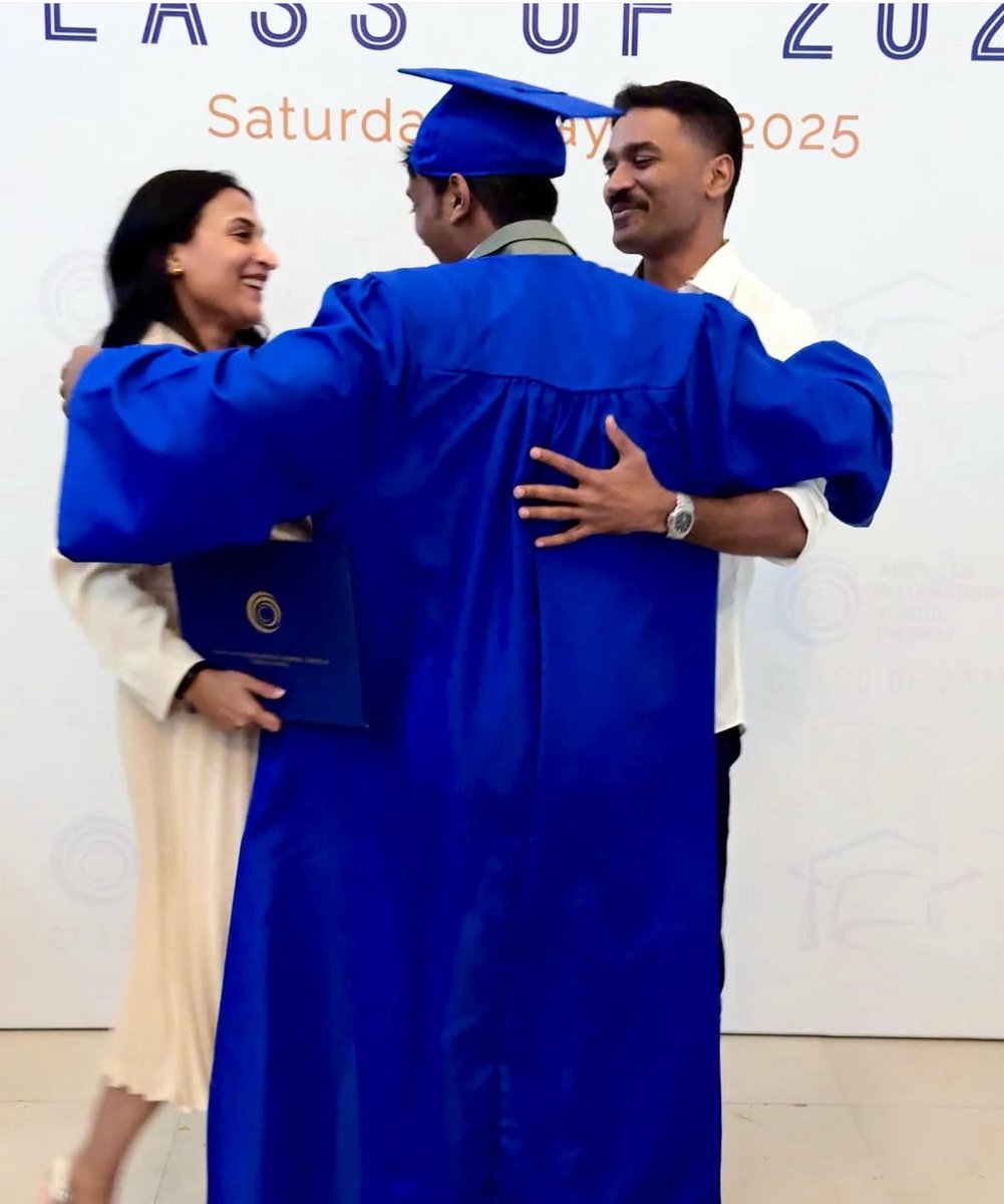 #Yathra with his parents <a href="/dhanushkraja/">Dhanush</a> and <a href="/ash_rajinikanth/">Aishwarya Rajinikanth</a> on his graduation day