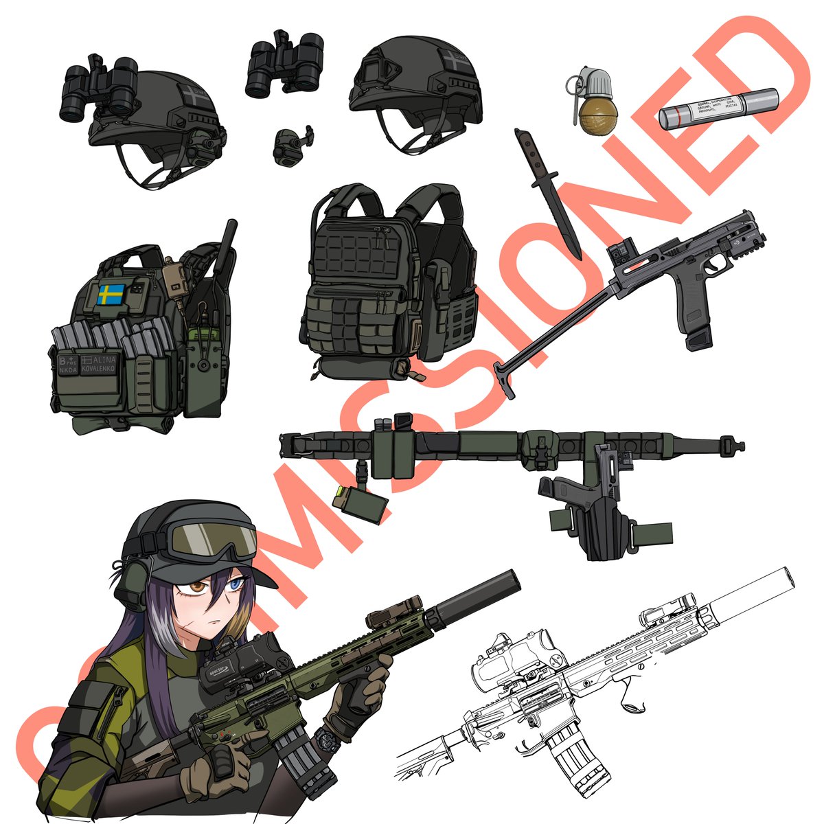 Character and gear sheet for @/LaotianAviator

TY for commissioning me 😎