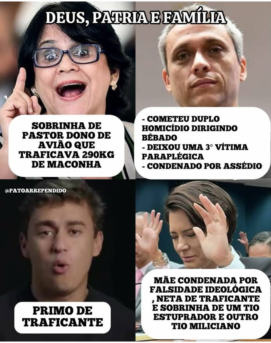 "Gente de bem" e os "valores da família tradicional".