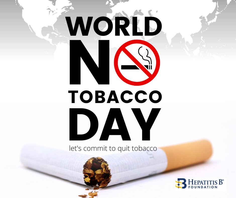 On World NO Tobacco Day, we’re reminding you that smoking and tobacco in general is harmful to your liver.  Everyone should avoid tobacco products, especially if you have hepatitis B or liver cancer. 

Here are 100 reasons to quit tobacco: who.int/news-room/spot…🚭