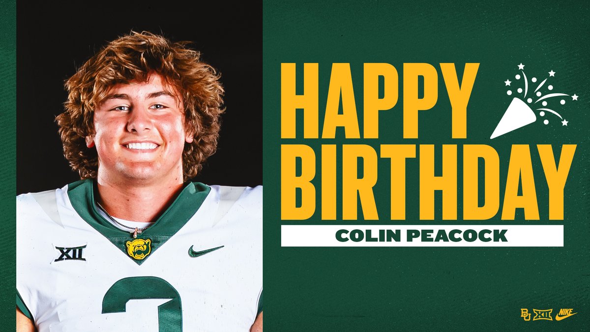 Baylor Football (@bufootball) on Twitter photo Happy belated birthday, <a href="/colin3peacock/">Colin Peacock</a>!
#SicEm Happy belated birthday, <a href="/colin3peacock/">Colin Peacock</a>!
#SicEm