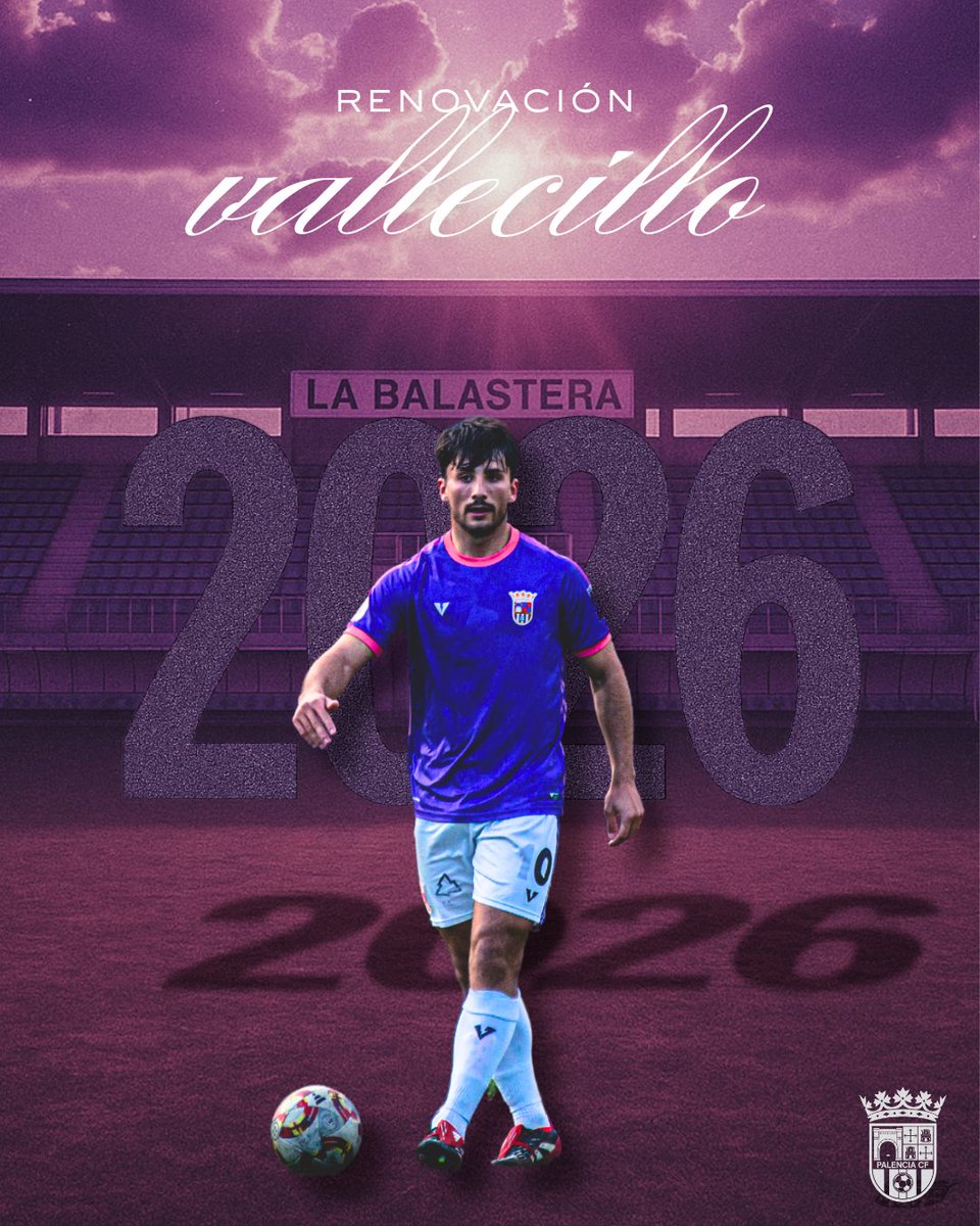 palencia_cf's tweet photo. 🔐 David Vallecillo renueva hasta 2026 🔐

✨ Talento en estado puro. Magia en cada jugada. Liderazgo sin fecha de caducidad.
El ’10’ del Palencia CF seguirá brillando en La Balastera. https://t.co/WAsQOsQ2PN