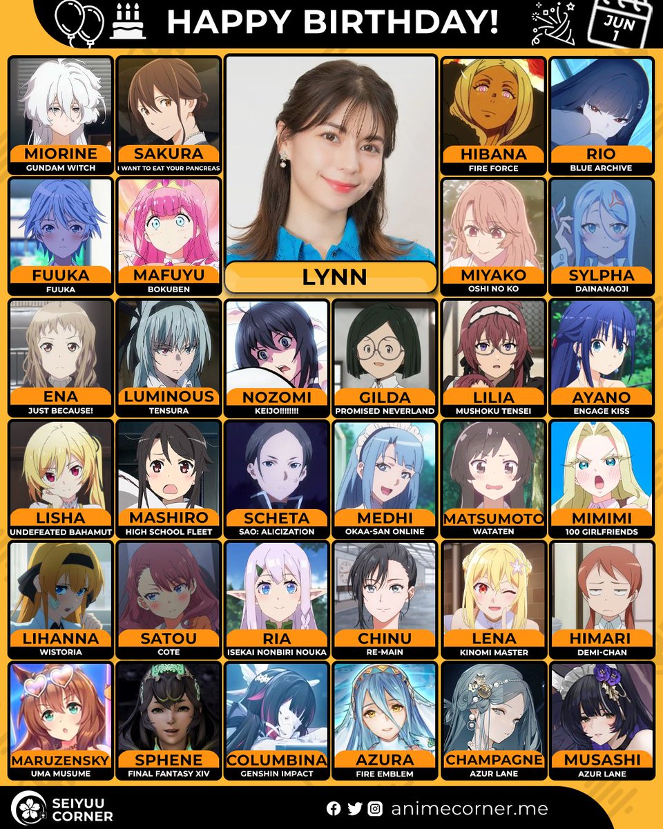 Happy 33rd birthday Lynn! 🎉

Let's wish her all the best <a href="/Lynn_0601_/">Ｌｙｎｎ (りん)</a> 

#Lynn #りん