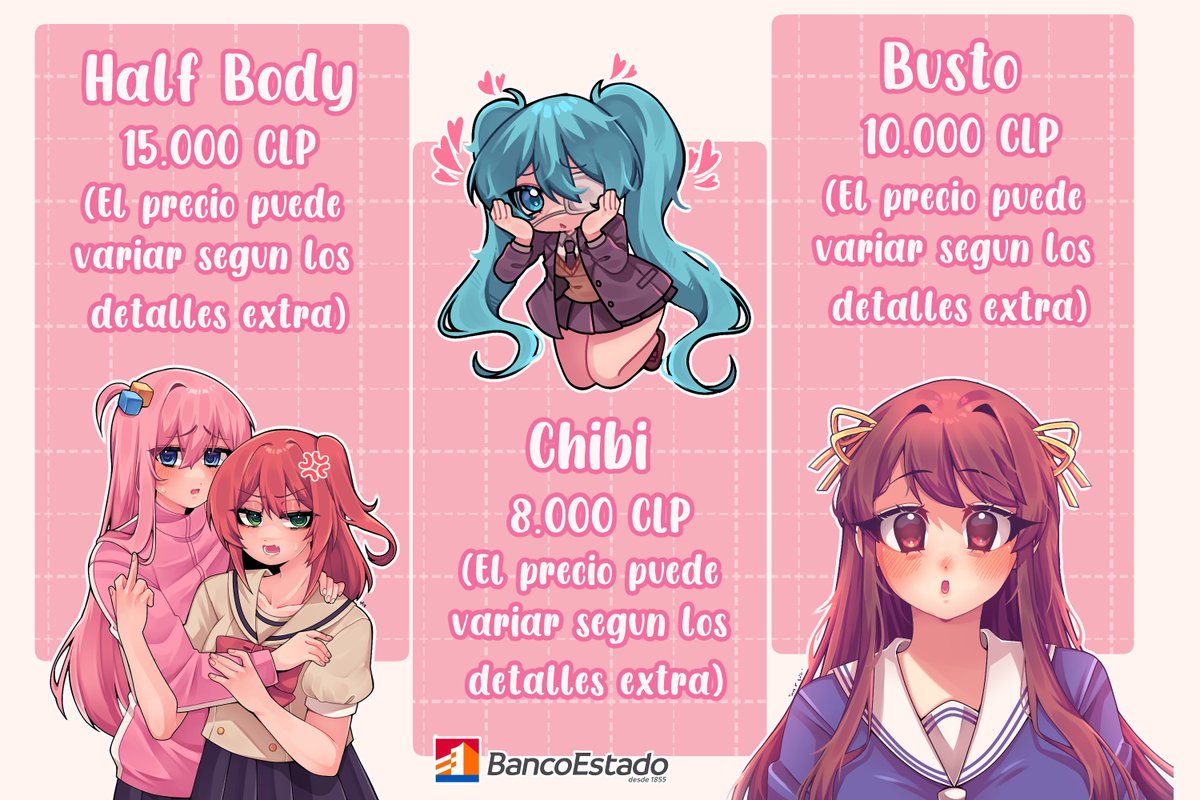 MarukunArt's tweet image. Holi~! (β§β‘β¦) β‘
Les traigo la nueva tabla de comisi0nes 2025 πΈ (precios chilenos).
Recuerden que pueden encargar sus dibujitos a travΓ©s de Vgen o Ko-fi (´q⒠ᡠβ’q`) β‘
Β‘Gracias por su apoyo siempre~! (β ββ’βΟββ’β β)β‘