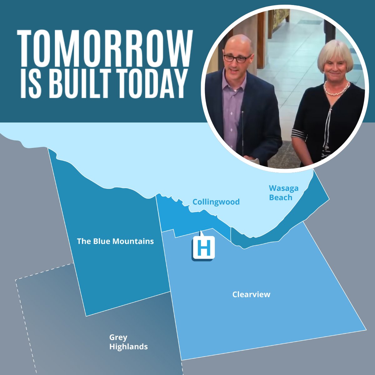 This May, we visited the five municipalities we serve, introducing CGMH's 2025-2030 Strategic Plan and CGMH Foundation’s $100+ million capital fundraising campaign. "Tomorrow is Built Today" reflects our shared commitment to shaping a healthier future in South Georgian Bay.