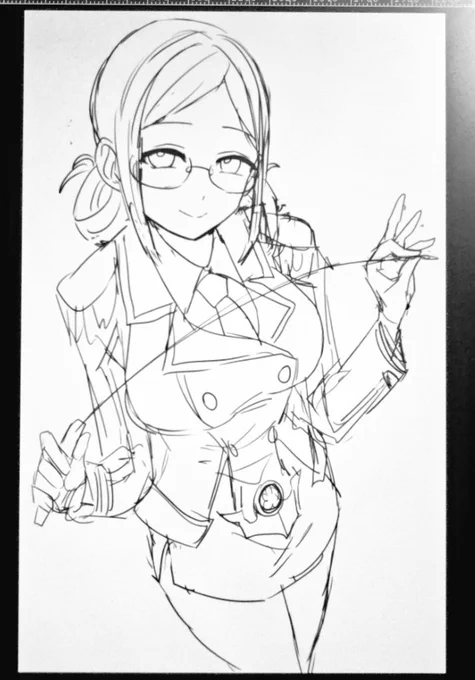 艦これの香取さんを描いているのだが、数年前に描いたものよりも確実に上達していると思う 