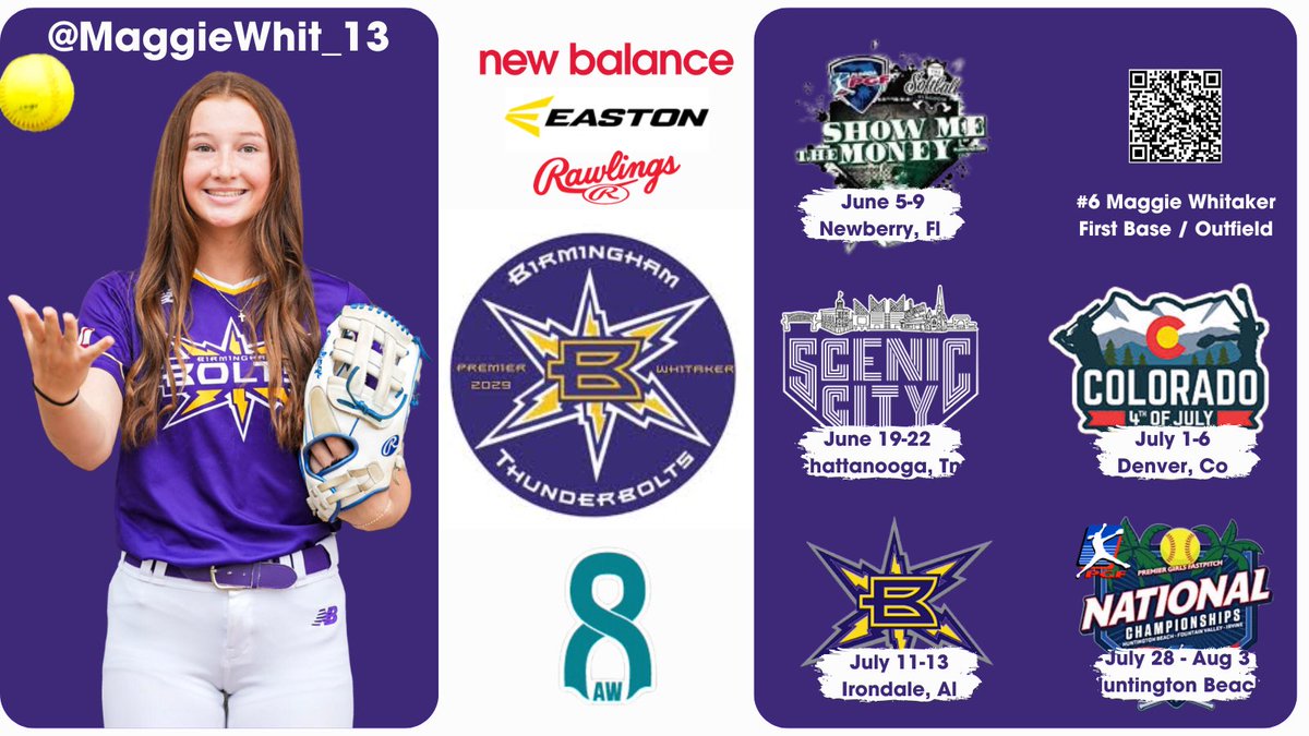 Maggie Whitaker (@maggiewhit_13) on Twitter photo Summer schedule drop!
<a href="/Bolts_2029/">Birmingham Thunderbolts Whitaker 2029/2011</a> <a href="/Coach_Whit/">Russell Whitaker</a> <a href="/BHMBoltsOrg/">Birmingham Thunderbolts Organization</a> <a href="/spainparksb/">Spain Park Softball 6A</a> <a href="/los_stuff/">Carlos Arias</a> <a href="/KyleParmley/">Kyle Parmley ๐ฅ</a> <a href="/LineDsoftball/">Line Drive Media</a> <a href="/ExtraInningSB/">EXTRA INNING SOFTBALL</a>
<a href="/FastpitchAthRec/">Fastpitch Athlete Recruits</a> <a href="/CoastRecruits/">Coast 2 Coast Recruits</a> <a href="/PGFnetwork/">PGF</a> <a href="/DirectRecruits/">Direct Recruits</a> <a href="/ExtraInningSB/">EXTRA INNING SOFTBALL</a>
<a href="/CoastRecruitsSB/">Coast Recruits ๐ฅ</a> <a href="/SBRRetweets/">Softball Recruiting Reposts</a> <a href="/los_stuff/">Carlos Arias</a>
#BoltsBoom #BhamBoltsMade Summer schedule drop!
<a href="/Bolts_2029/">Birmingham Thunderbolts Whitaker 2029/2011</a> <a href="/Coach_Whit/">Russell Whitaker</a> <a href="/BHMBoltsOrg/">Birmingham Thunderbolts Organization</a> <a href="/spainparksb/">Spain Park Softball 6A</a> <a href="/los_stuff/">Carlos Arias</a> <a href="/KyleParmley/">Kyle Parmley ๐ฅ</a> <a href="/LineDsoftball/">Line Drive Media</a> <a href="/ExtraInningSB/">EXTRA INNING SOFTBALL</a>
<a href="/FastpitchAthRec/">Fastpitch Athlete Recruits</a> <a href="/CoastRecruits/">Coast 2 Coast Recruits</a> <a href="/PGFnetwork/">PGF</a> <a href="/DirectRecruits/">Direct Recruits</a> <a href="/ExtraInningSB/">EXTRA INNING SOFTBALL</a>
<a href="/CoastRecruitsSB/">Coast Recruits ๐ฅ</a> <a href="/SBRRetweets/">Softball Recruiting Reposts</a> <a href="/los_stuff/">Carlos Arias</a>
#BoltsBoom #BhamBoltsMade