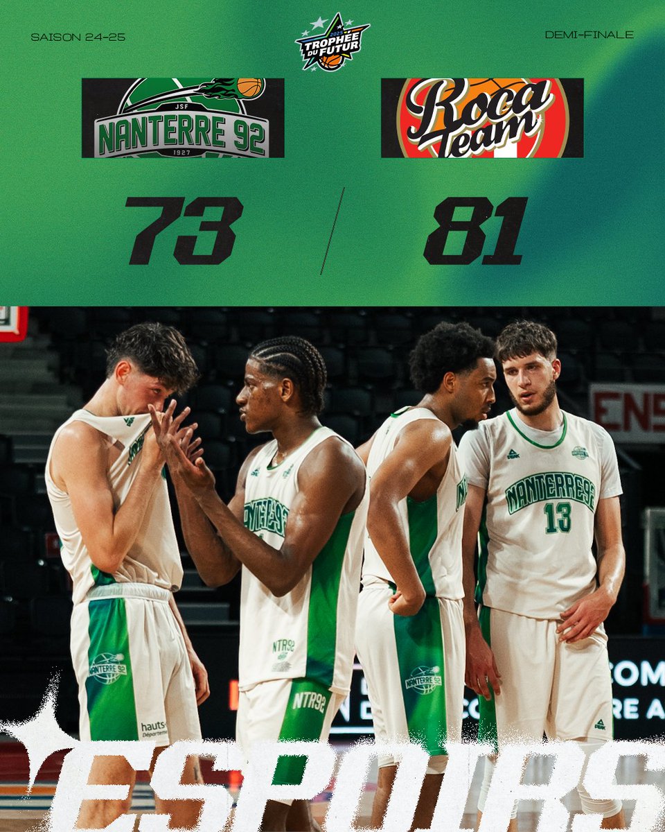 Nanterre 92 (@nanterre92) on Twitter photo Espoirs Elite l Trophée du Futur l <a href="/Nanterre92/">Nanterre 92</a>
vs <a href="/ASMonaco_Basket/">AS Monaco Basket 🇲🇨</a>
Le parcours de nos Espoirs s'interrompt en demi-finale du Trophée du Futur. Une belle récompense pour tout le staff et tous les joueurs de notre Centre de Formation qui auront réalisé une magnifique saison. 💚👏 Espoirs Elite l Trophée du Futur l <a href="/Nanterre92/">Nanterre 92</a>
vs <a href="/ASMonaco_Basket/">AS Monaco Basket 🇲🇨</a>
Le parcours de nos Espoirs s'interrompt en demi-finale du Trophée du Futur. Une belle récompense pour tout le staff et tous les joueurs de notre Centre de Formation qui auront réalisé une magnifique saison. 💚👏