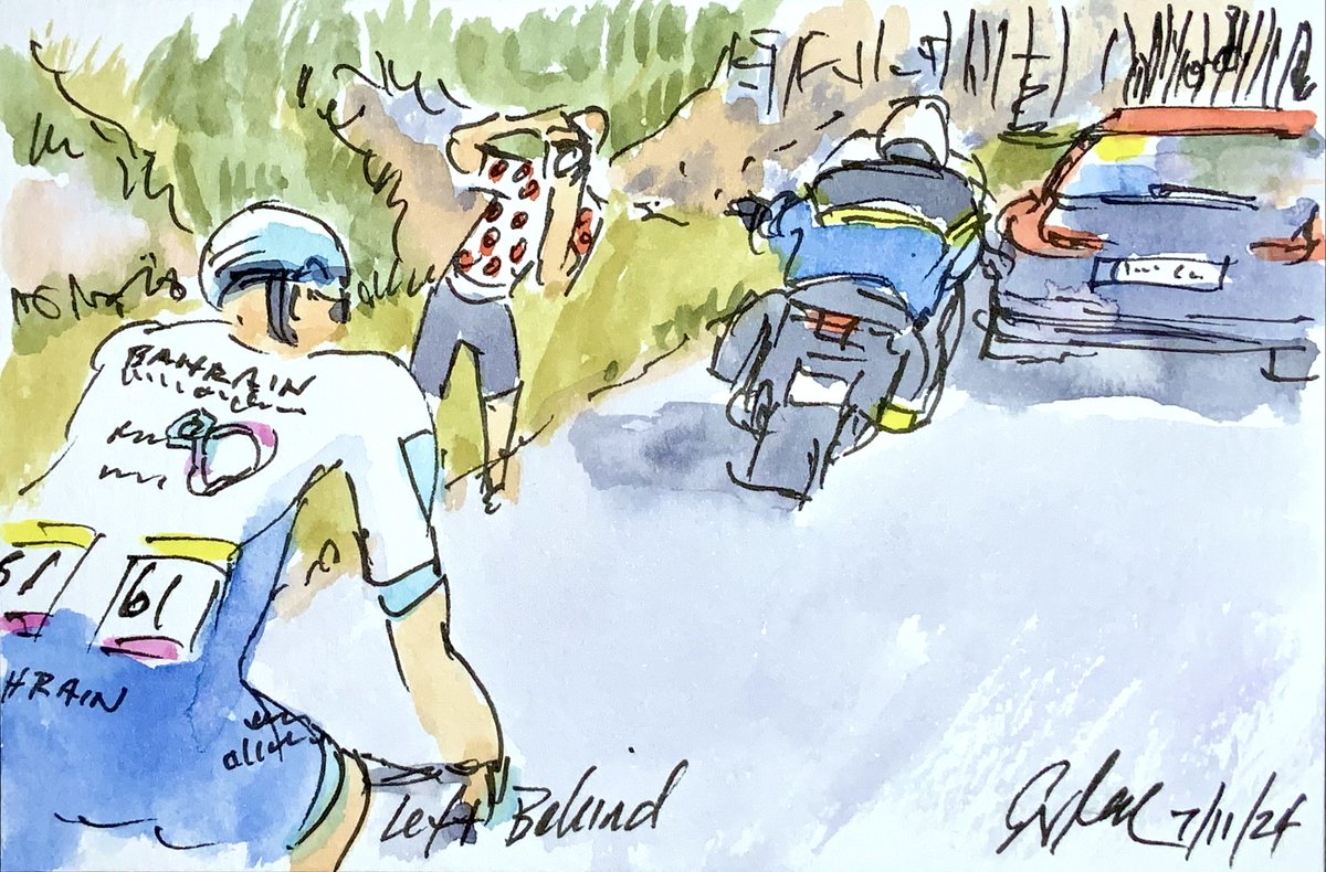 Only 34 days until the start of the #TdF2025, so I am counting down with my available #cycling #art #watercolors that are still available like this one: greigleach.com/large-multi-vi… I'll be #painting the #TdF &amp; #TdFF every stage every day and the #Dauphine, too!
