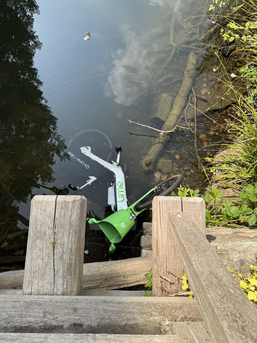 Hey <a href="/limebike/">Lime</a> Can you please collect this bike from Battersea Park lake? Also you really need to improve your bike lock to prevent use from non payers. <a href="/batterseapark/">Friends of Battersea Park</a> <a href="/EnableActive/">Enable Active</a> <a href="/wandbc/">Wandsworth Council</a>