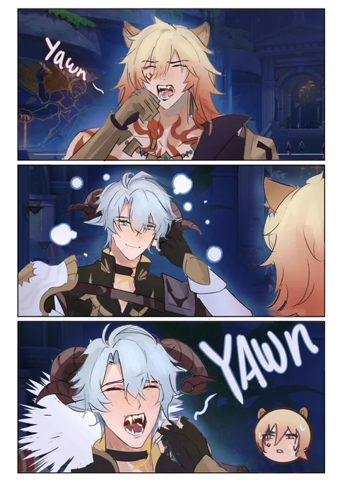 ☀️🍷Goat and Lion yawn
#phaidei 