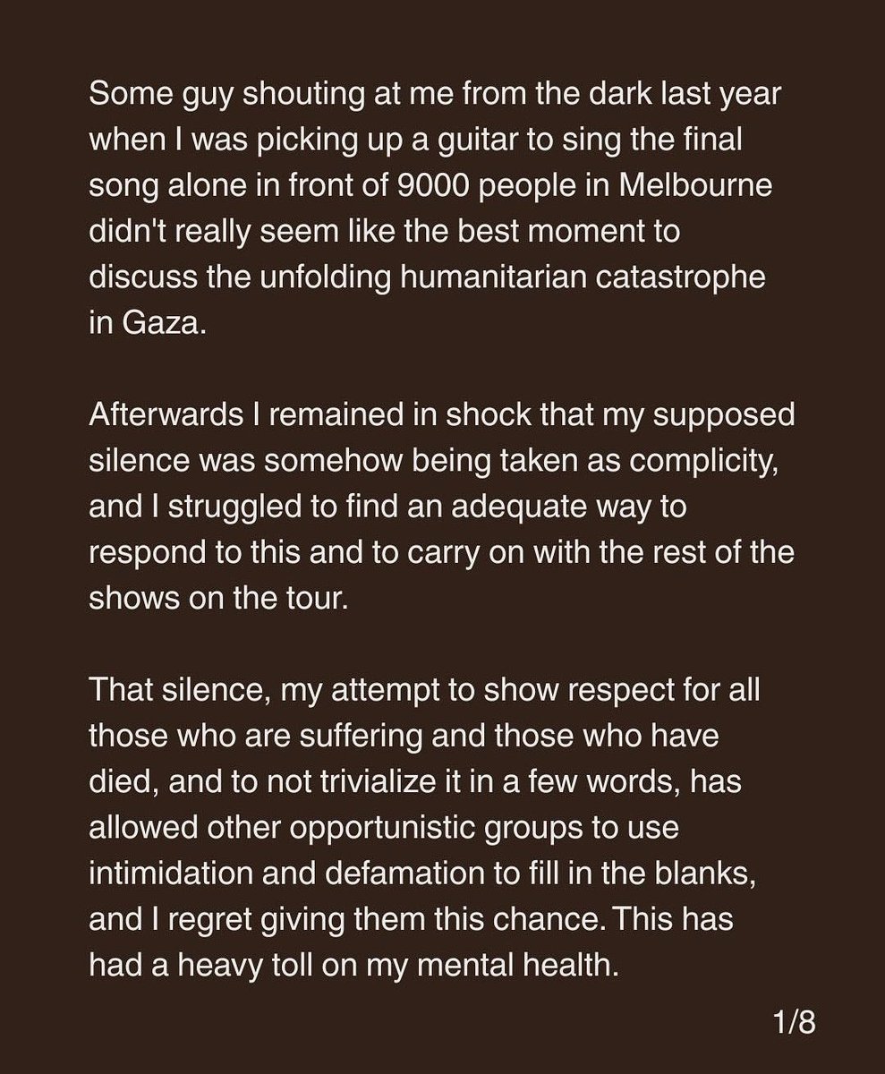 Thom Yorke emite una declaración sobre la situación en Gaza y en resumen es: "Ustedes, al presionarme, han afectado gravemente mi salud mental 🥺👉👈 ".
¿Cómo carajo te conviertes inmediatamente en la víctima?