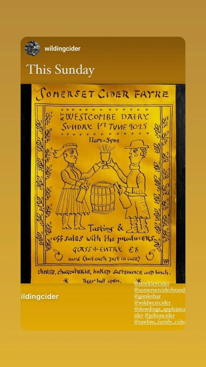Dowding's (@juice_cider) on Twitter photo Tomorrow, you could enjoy a top cidery day. There is a Somerset Cider Fayre <a href="/westcombedairy/">Westcombe Dairy</a> with some high-quality cider on offer, great food, and even beer if you prefer. Starting at 11. Tomorrow, you could enjoy a top cidery day. There is a Somerset Cider Fayre <a href="/westcombedairy/">Westcombe Dairy</a> with some high-quality cider on offer, great food, and even beer if you prefer. Starting at 11.