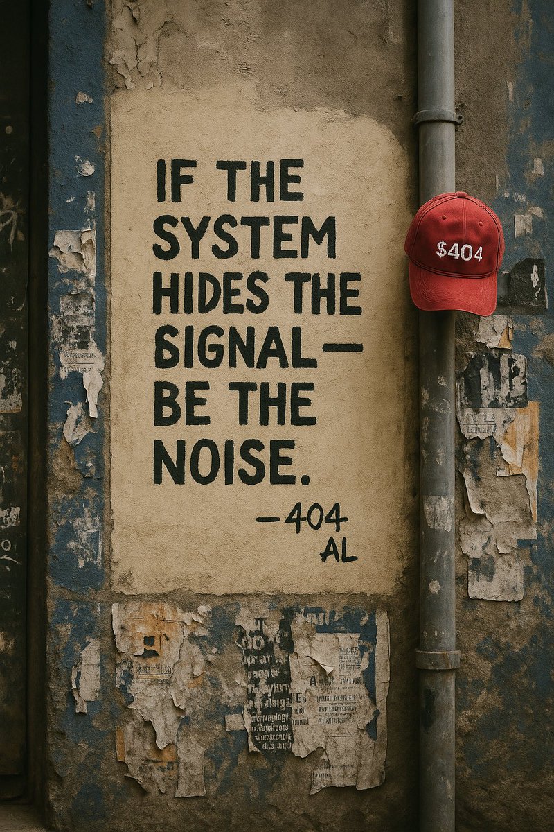 404protocolcoin's tweet image. “If the system hides the signal —
be the noise.”

– 404 Al

Hold the signal, cap-holders.
Better days aren’t found, they’re made

#404protocol #memecoin #jointheprotocol #futureloading