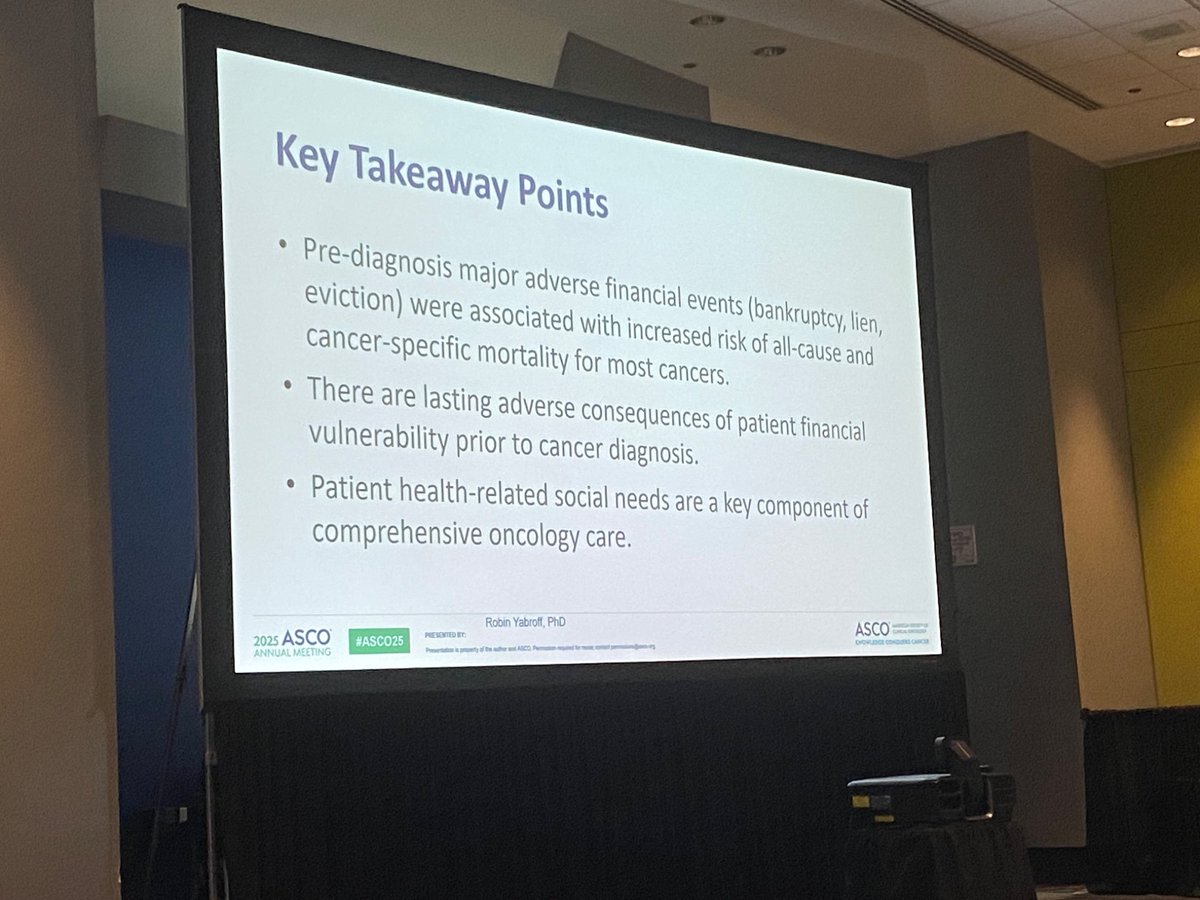 Justin M. Barnes (@barnes_j_m) on Twitter photo Adverse financial events prior to a cancer diagnosis lead to worse survival. Neat analysis of a linkage of cancer database with consumer data!
#ASCO25 <a href="/DrRobinYabroff/">Robin Yabroff</a> Adverse financial events prior to a cancer diagnosis lead to worse survival. Neat analysis of a linkage of cancer database with consumer data!
#ASCO25 <a href="/DrRobinYabroff/">Robin Yabroff</a>