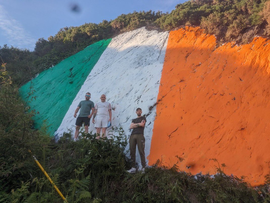 Nationalism in Ireland is back. 

Activists from Waterford painted a massive tri colour. 

Ya can’t do this kind of stuff hiding in your room posting online.