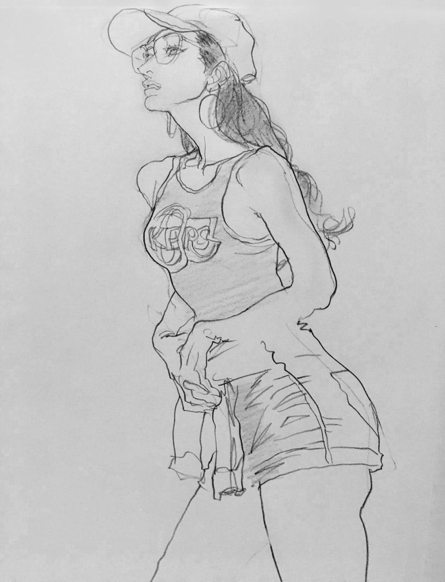 honeybonesmaeda's tweet photo. 雑司ヶ谷にファッションのクロッキー会へ参加。何回か描いたことがあるスタイル抜群のモデルさん。首が長い〜。#dessin #drawing #croquis #デッサン #クロッキー #sketch #pencildrawing #10min #sketching #artwork #portrait #鉛筆画 #pencildrawing #costume #ノンキなデッサン会 https://t.co/TTt5WRnRuh