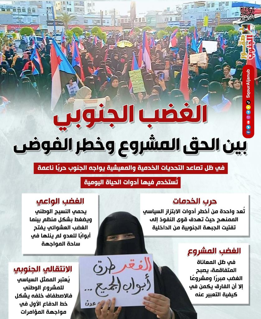 الغضـب الجنـوبي.. بيـن الحـق المشـروع وخطـر الفـوضى
#صقور_الجنوب