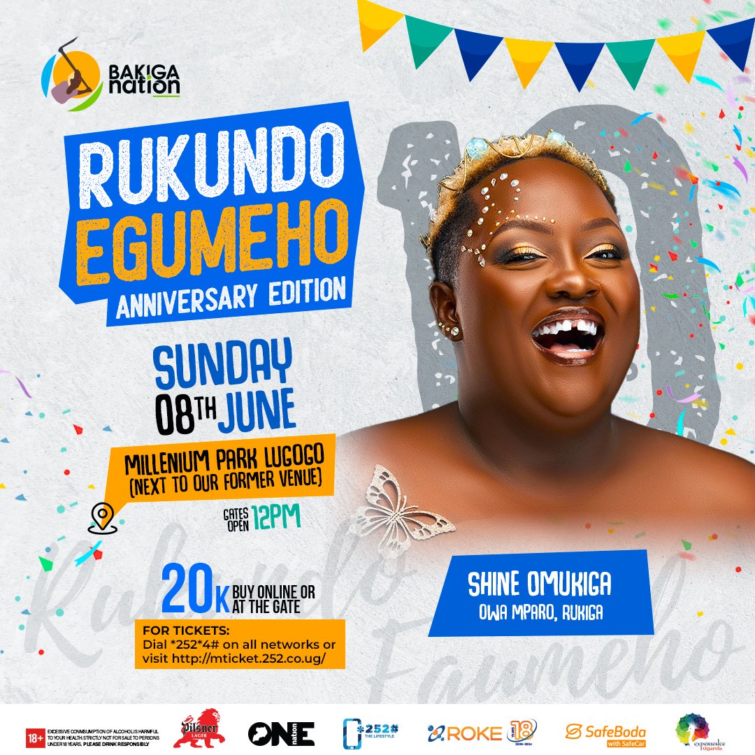 BakigaNation's tweet photo. Muhara w’ABasigi nawe tumwine @ShineOmukiga wa Mparo, Rukiga. 

Dial *252*4# to buy your tickets NOW! 

#BakigaNationAt10
#Sun8thJune
#RukundoEgumeho https://t.co/GqcEJdXxkR