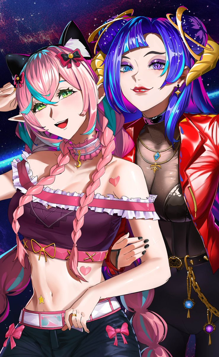 Baenalux's tweet photo. Melody and Baena (in space) 

We love a Sanrio Girlypop 💕

——-

Commissioned by 🎨 @oekkunn Thank you for this stunning illustration. https://t.co/LTc0Xbr6Dm