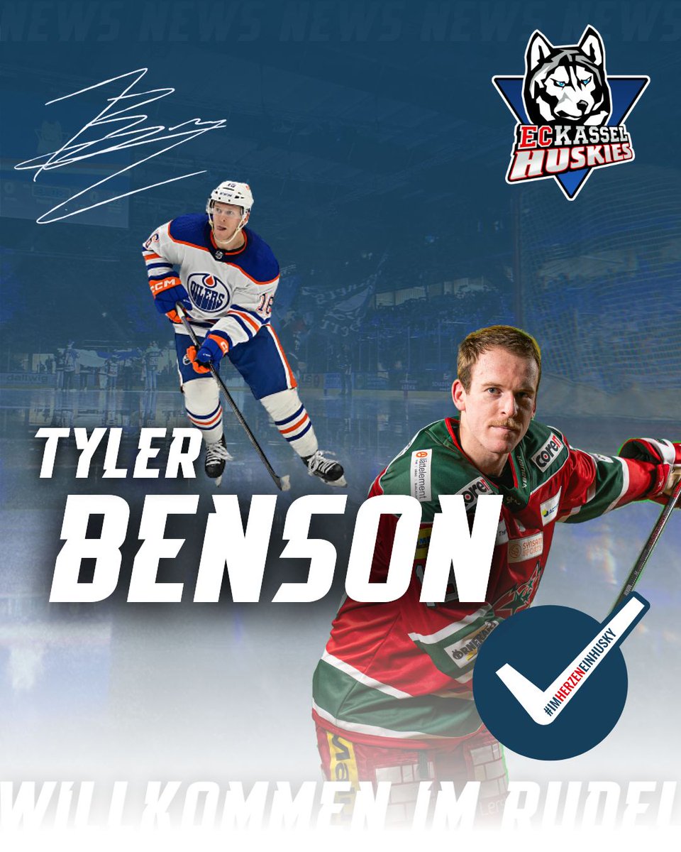 🆕 Tyler Benson schließt sich den Kassel Huskies an 🔵⚪️

Von Edmonton über Schweden an die Fulda... 🛬

Herzlich Willkommen im Rudel, Tyler! 👋🏽

Zur Meldung: kassel-huskies.de/news/detail/be… 🔗 

#rudelbildung #imHerzeneinHusky 
📸 Getty Images, MoDo Hockey