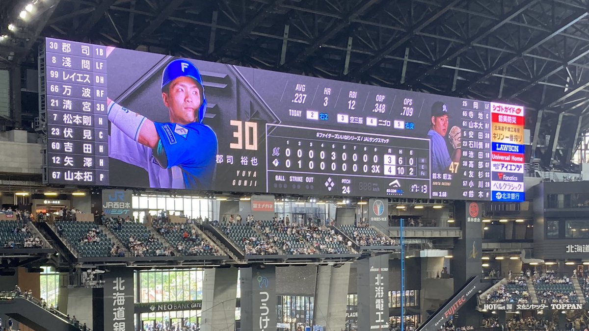 gingadan_467's tweet photo. 1年に1回しかエスコン行けないのに、エスコン行かなければ観れない勝ち方をしてくれて感無量でございます。
しかも、ワタクシの推しである郡司選手が最後決めてくれました！！いつも描いた絵をSNSを通じて見ていただいているだけに、嬉しさ倍増です！！
今年こそ絶対優勝や！！！！

#lovefighters https://t.co/lLckewFsp6