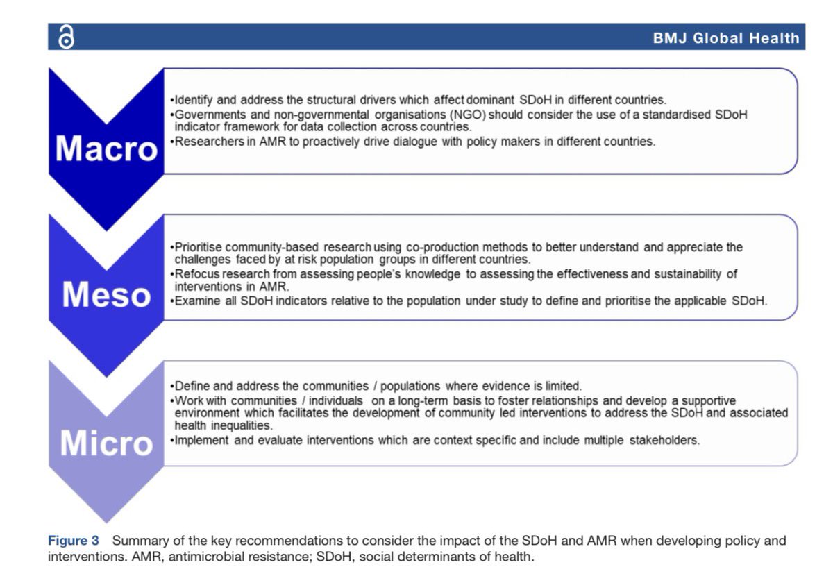 An extensive review of social determinants of health and #antimicrobialresistance from #AlisonShutt who is in her final stage of PhD studies <a href="/GlobalHealthBMJ/">BMJ Global Health</a> 

💡 complex, interconnected social realities shape 💊 misuse and #AMR <a href="/wellcometrust/">Wellcome</a> 

gh.bmj.com/content/bmjgh/…
