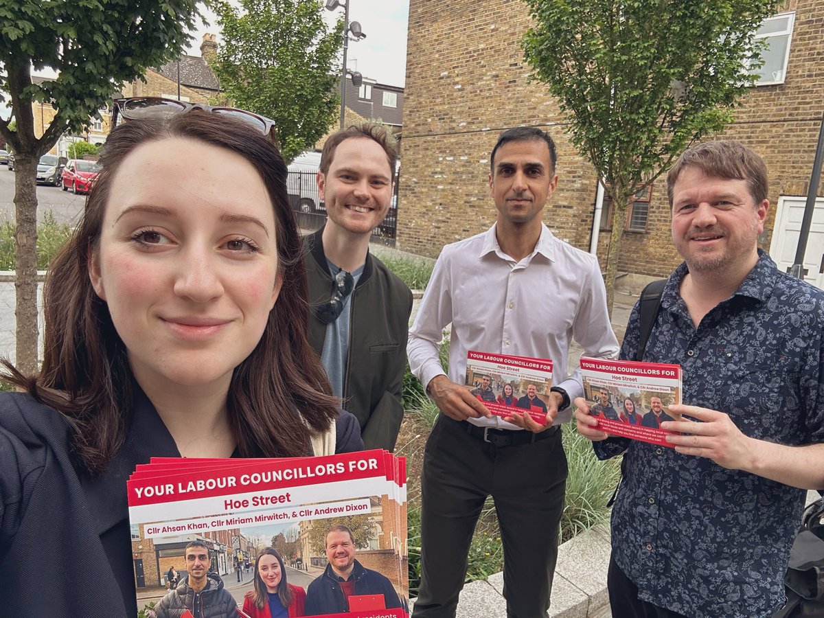 Miriam Mirwitch (@miriammirwitch) on Twitter photo It was great to be out on the #LabourDoorstep speaking to residents in Hoe Street ward with Cllrs <a href="/AhsanKhan_wf/">Ahsan Khan</a>, <a href="/andy__dixon/">Andy Dixon</a> & <a href="/JackTMPhipps/">Jack Phipps</a>.
And then in William Morris ward with a fab Waltham Forest Labour team of Cllr Grace Williams, <a href="/nathanneilburns/">Nathan Burns</a>, Steph, Jeremy and Jack! It was great to be out on the #LabourDoorstep speaking to residents in Hoe Street ward with Cllrs <a href="/AhsanKhan_wf/">Ahsan Khan</a>, <a href="/andy__dixon/">Andy Dixon</a> & <a href="/JackTMPhipps/">Jack Phipps</a>.
And then in William Morris ward with a fab Waltham Forest Labour team of Cllr Grace Williams, <a href="/nathanneilburns/">Nathan Burns</a>, Steph, Jeremy and Jack!