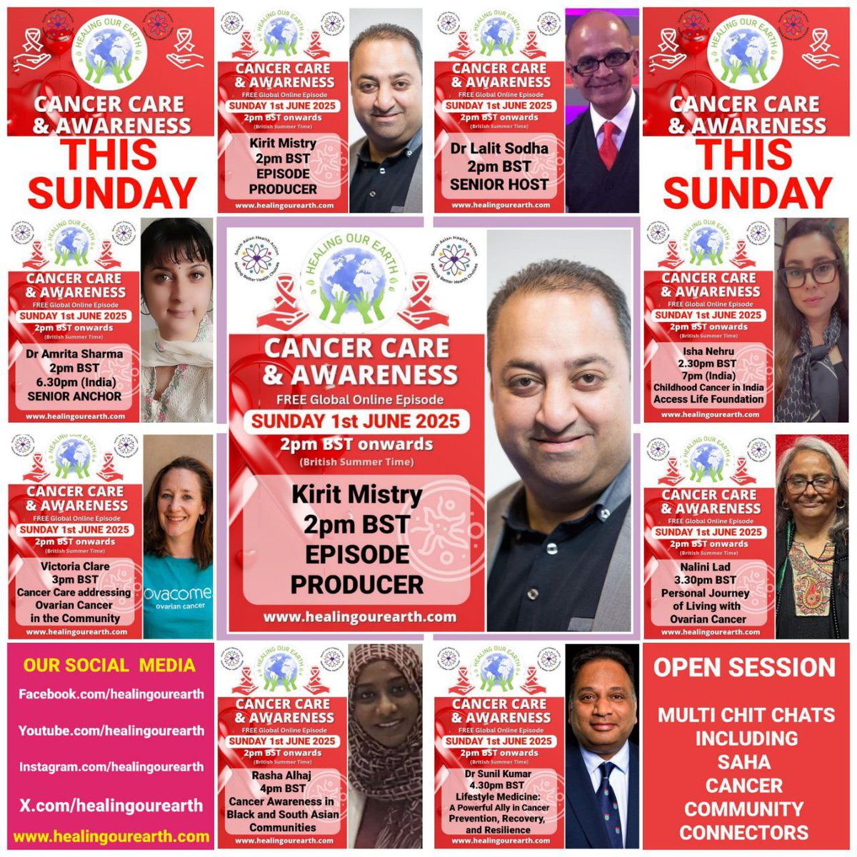 kmistryuk's tweet image. Great to produce our #cancercareawareness on @healingourearth global platform this Sunday so join and hear about cancer projects from uk, India and globally. Good to be with @SAHealthAction #cancercommunityconnectors @Ovacome @ishanehru from India &amp;amp; @rashaalhaj &amp;amp; @Doc_Kumar