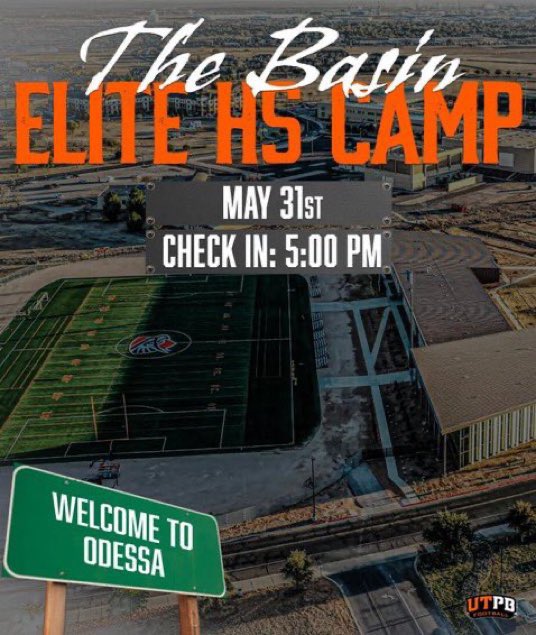 STILL TIME TO REGISTER 

REGISTRATION AT 5 PM

CAMP STARTS AT 6 PM

COME COMPETE AND EARN AN OFFER IN THE PROCESS! DON’T MISS OUT!

📲 utpbfbcamps.com

#FAMILLY